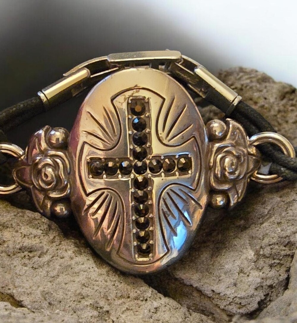 The Brighton Sacred Rose Large Cross Bracelet